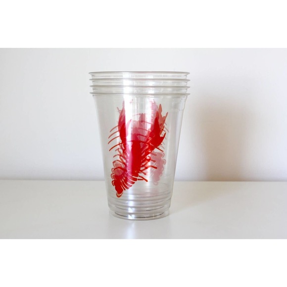 4 DISPOSABLE CLEAR PLASTIC LOBSTER CRAWFISH CUPS NEW - Picture 11 of 11